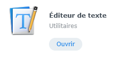 Paquet éditeur de texte de Synology
